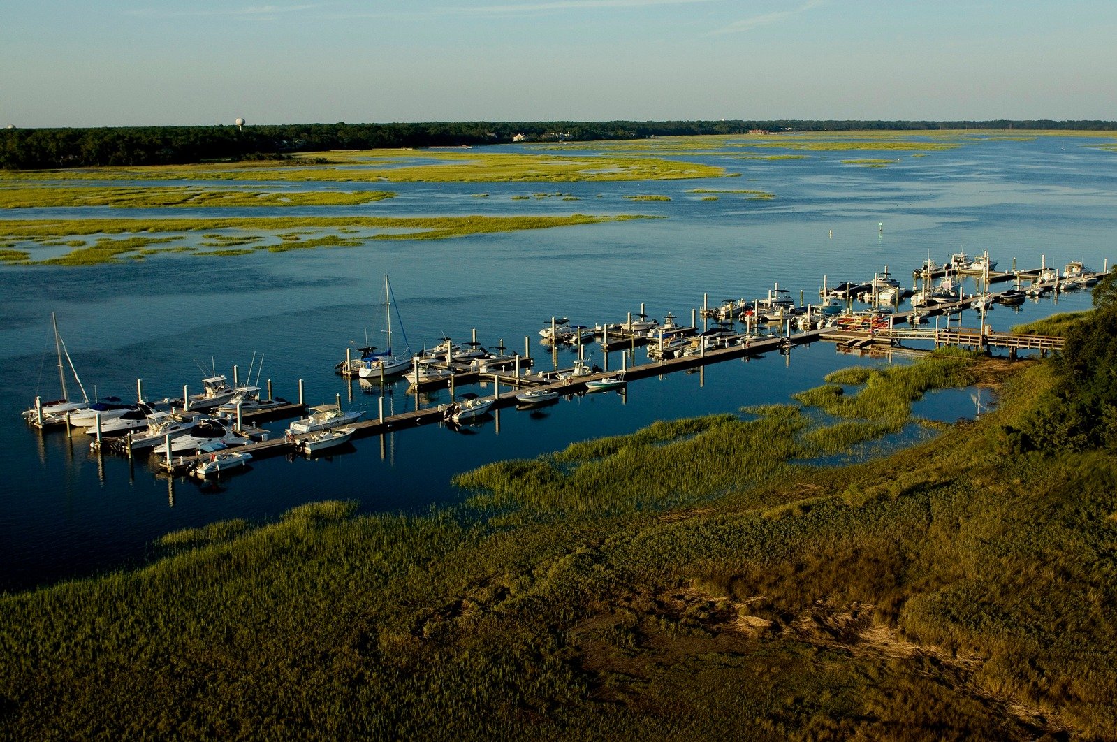 Aerial view of the marina