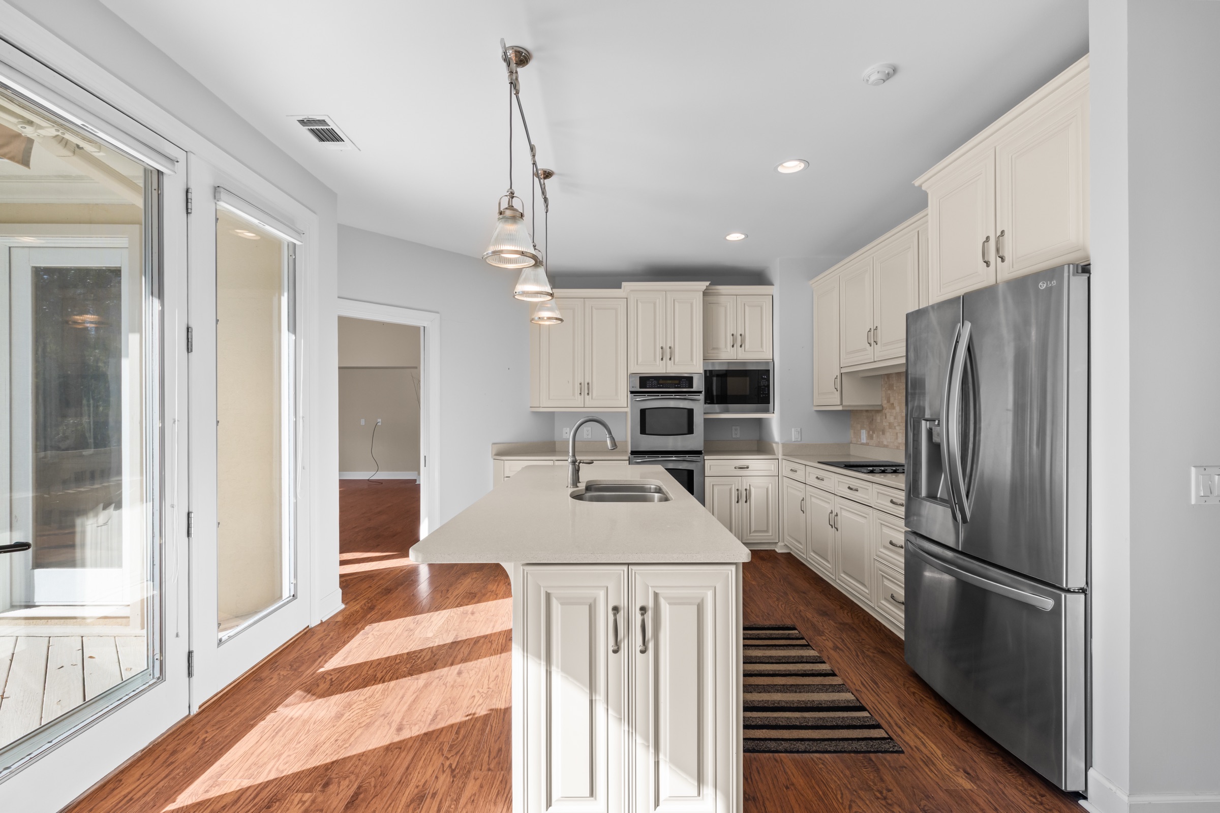 Kitchen with deck view
