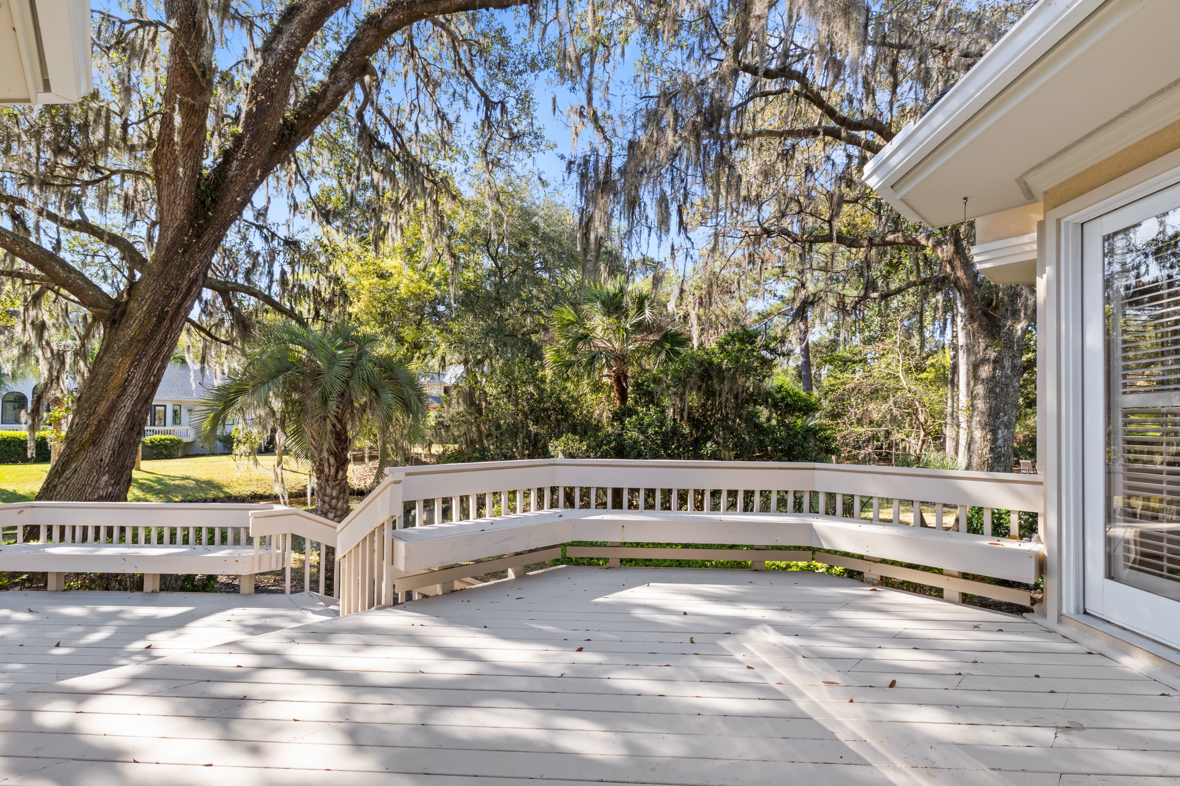Deck under Spanish moss