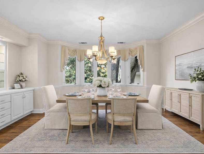 Dining room virtually staged