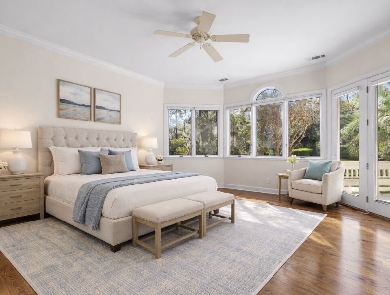 Primary suite virtually staged